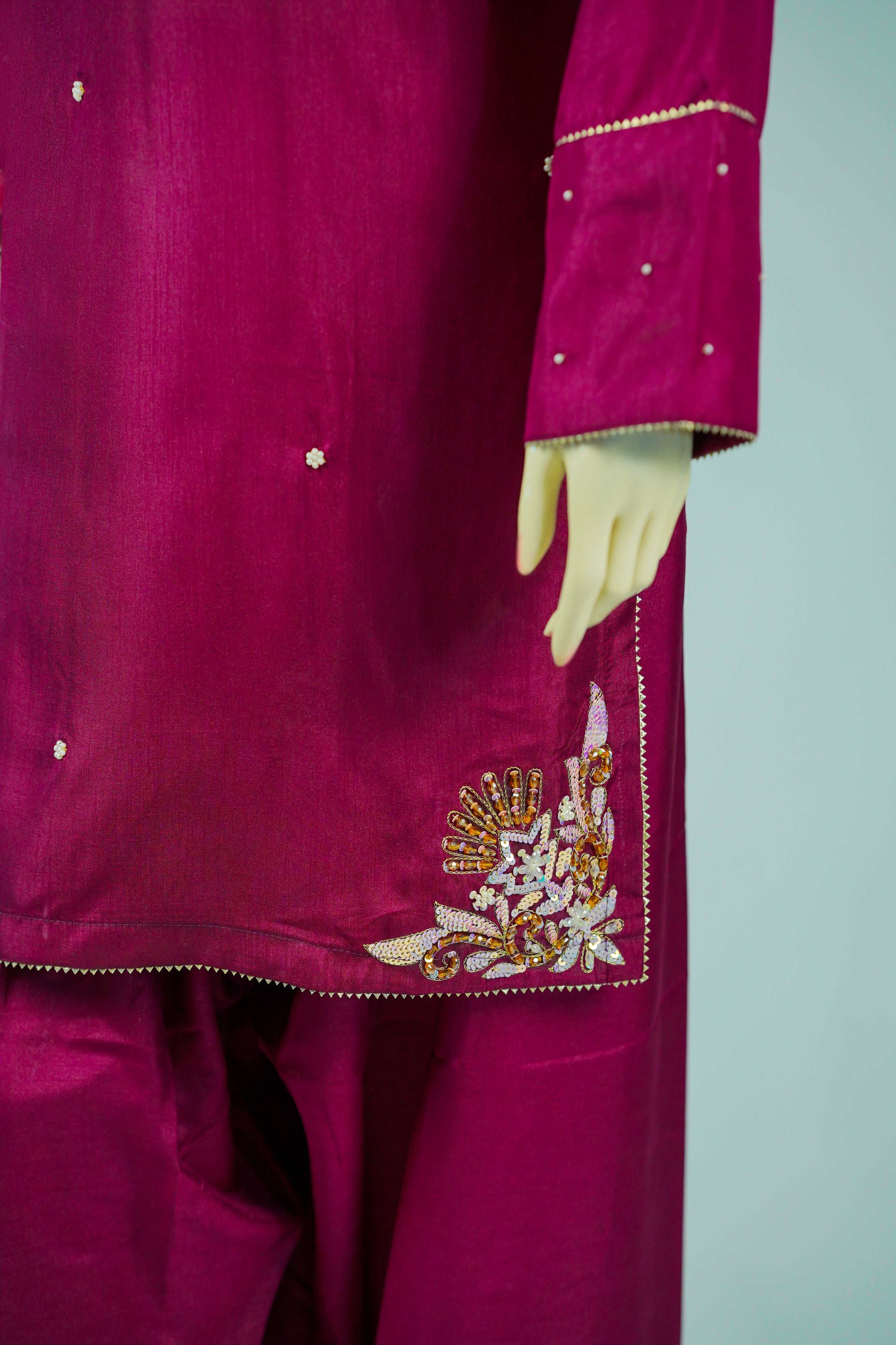Glory – 2pcs Farshi Shalwar & Shirt Set in Russian Silk