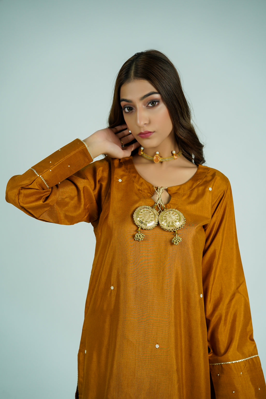 Glory – 2pcs Farshi Shalwar & Shirt Set in Russian Silk