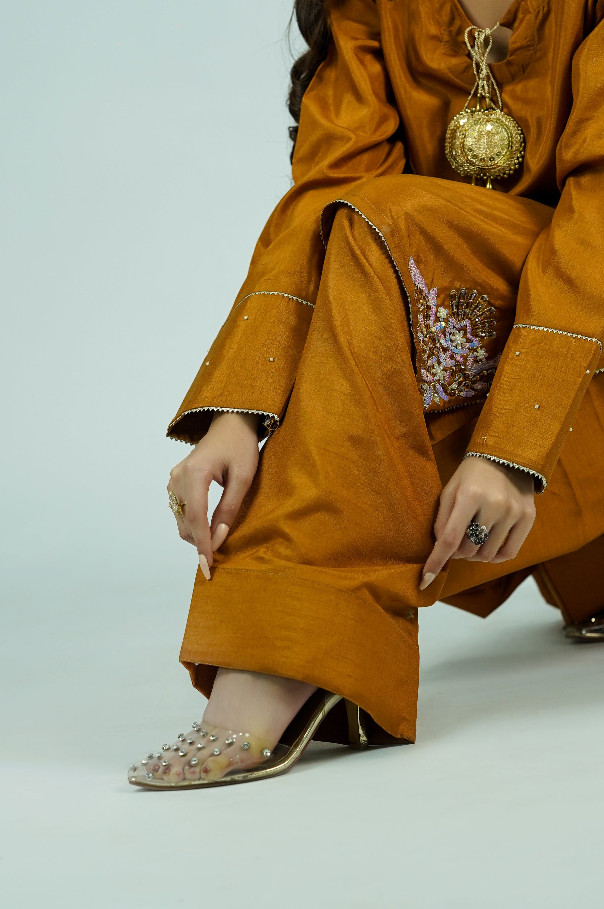 Glory – 2pcs Farshi Shalwar & Shirt Set in Russian Silk