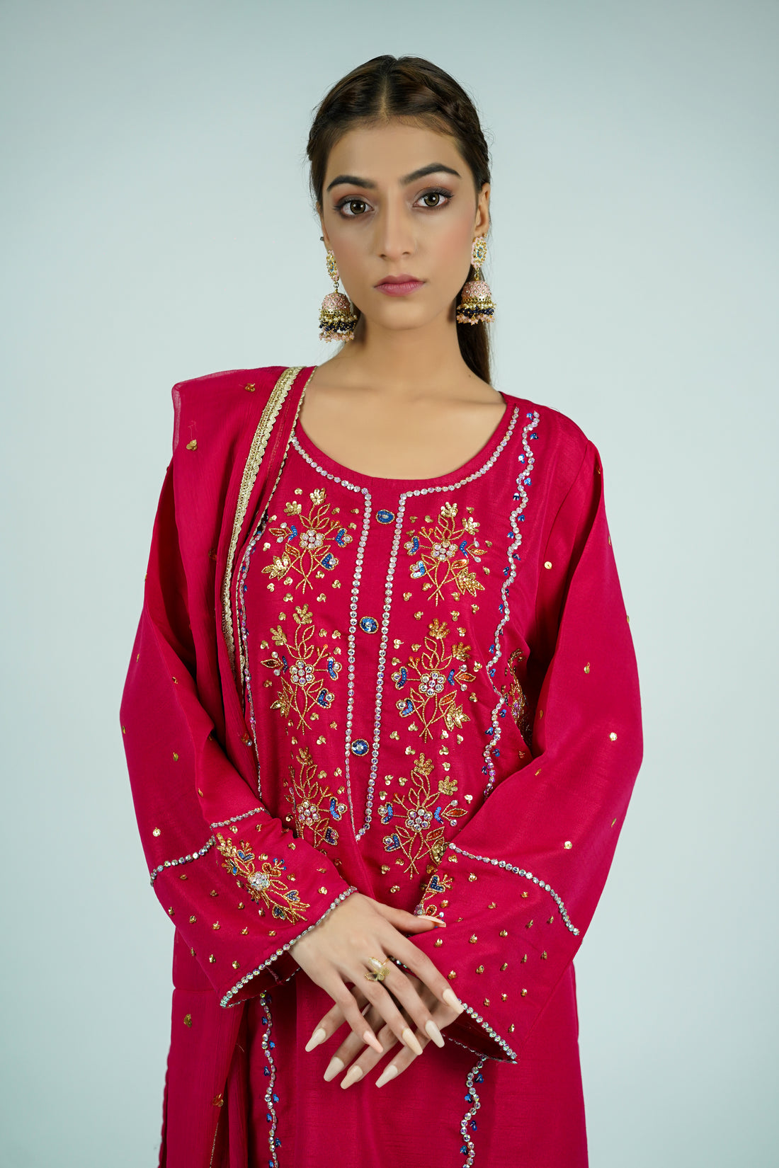 Pareeshay – 3pcs Russian Silk Suit with Chiffon Dupatta