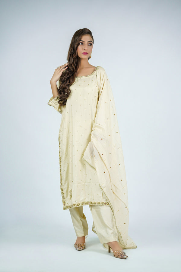 Dove – 3pcs Russian Silk Suit with Chiffon Dupatta