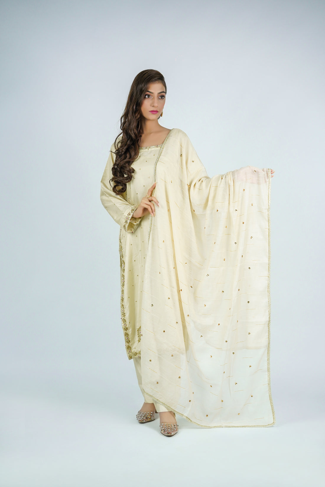 Dove – 3pcs Russian Silk Suit with Chiffon Dupatta