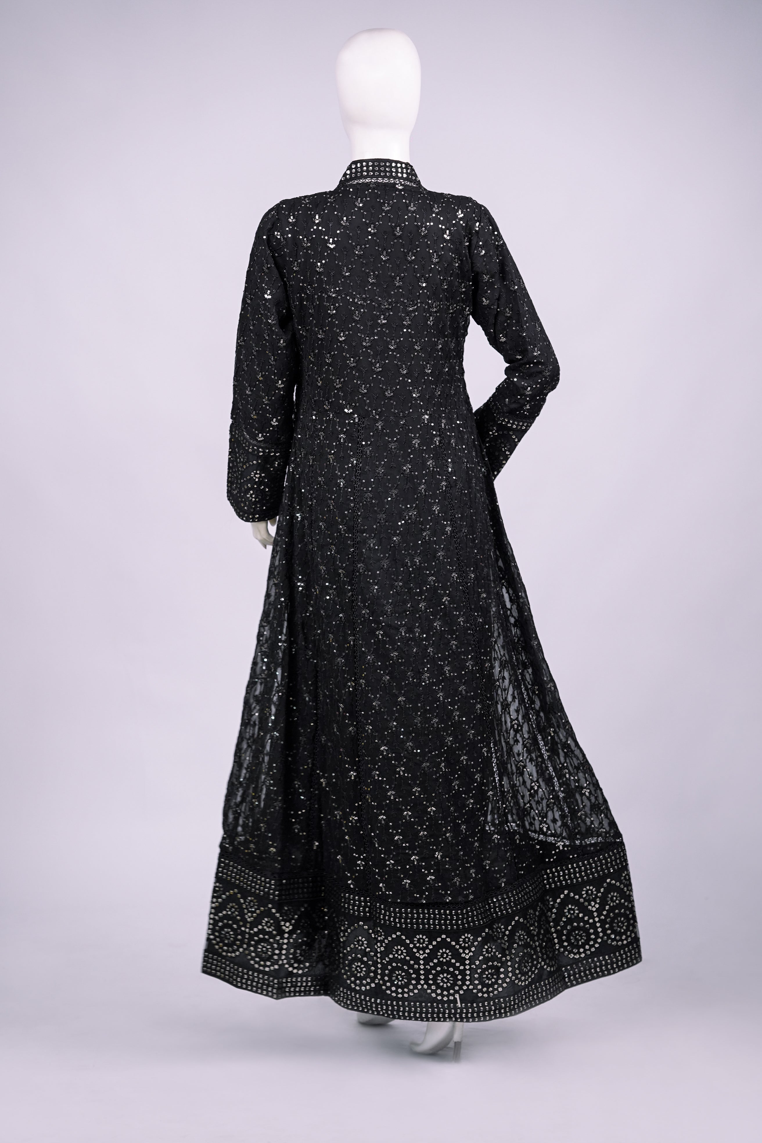Husn-e-Akhir – 3pcs Embroidered Chiffon Maxi Set with Sequin & Thread Work
