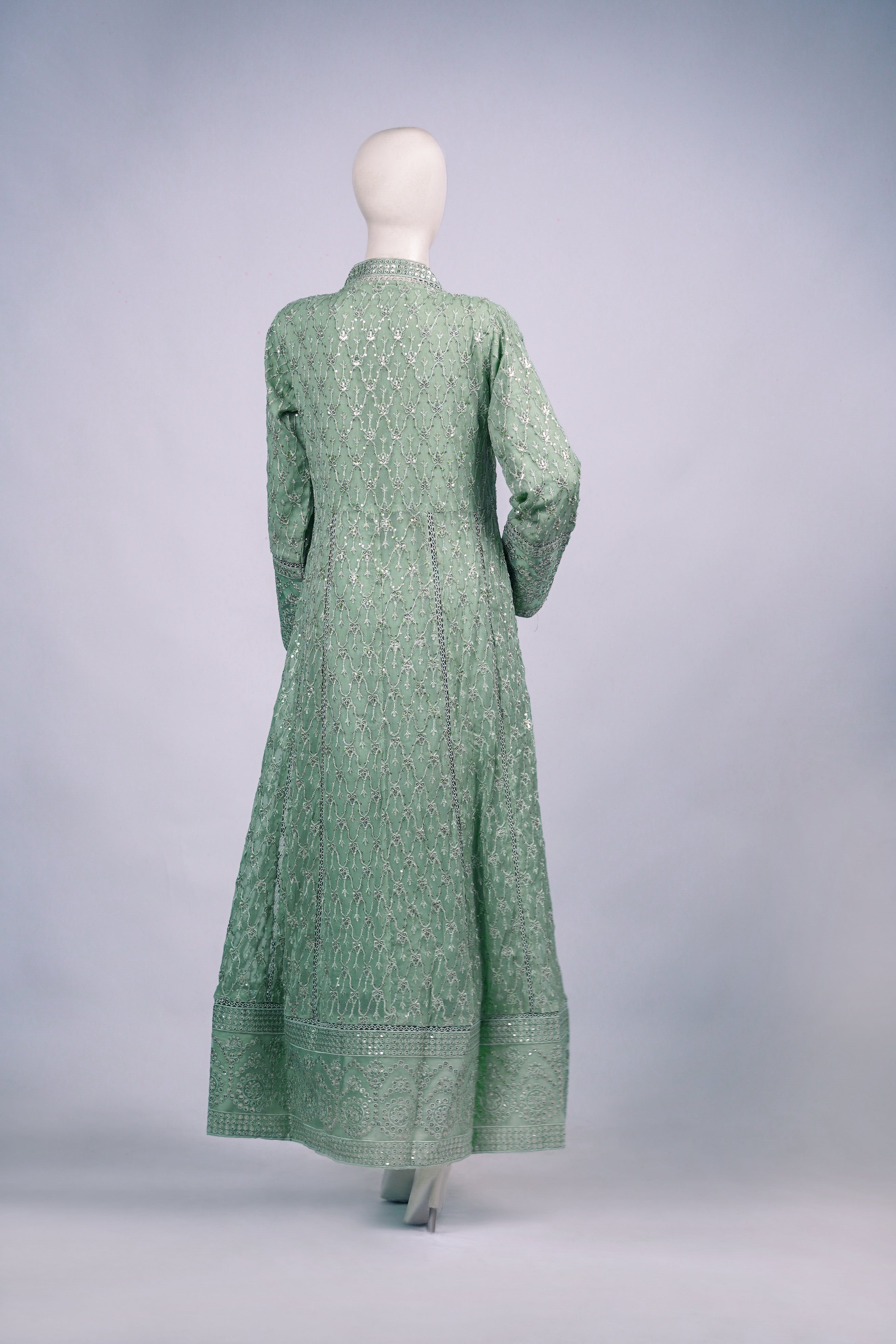 Husn-e-Akhir – 3pcs Embroidered Chiffon Maxi Set with Sequin & Thread Work