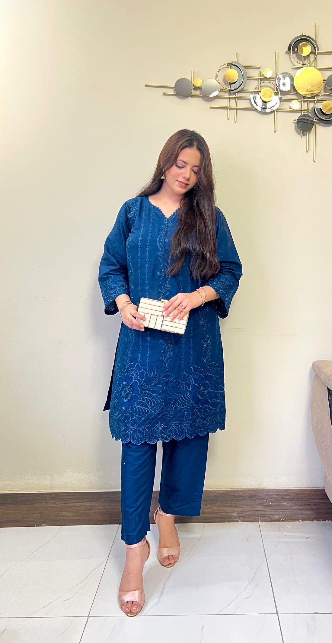 Jamaica-Cord Embroidered 2-Piece Set