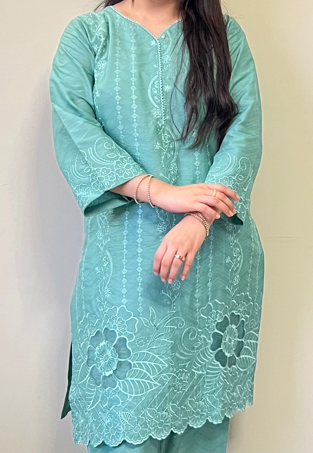 Jamaica-Cord Embroidered 2-Piece Set
